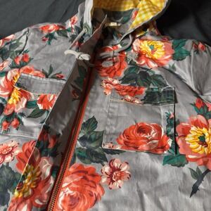Matilda Jane Daydream Tut Tut Floral Raincoat XS Hooded Gingham Roses Feminine